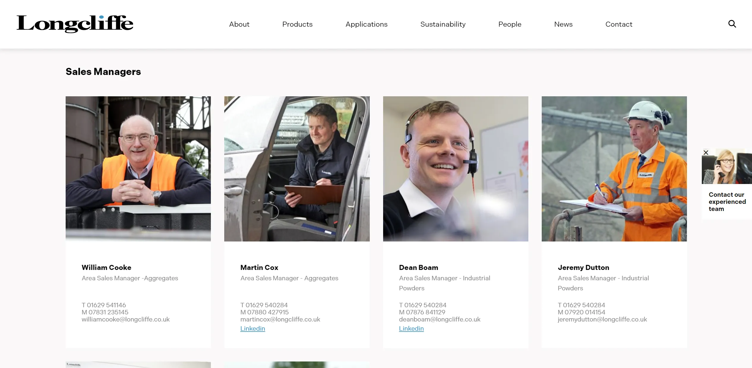 Longcliffe Employee Team Menu Page Preview Image
